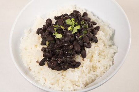 RICE TOPPED WITH BEANS