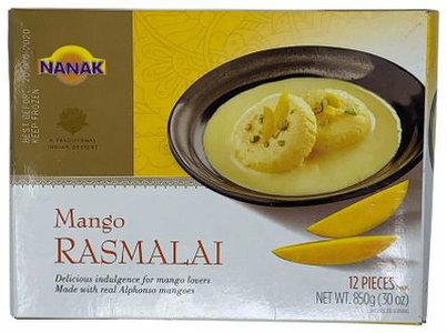 Nanak Mango Rasmalai Ras Malai Indian Dessert 12 Count