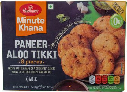Haldiram's Minute Khana Paneer Aloo Tikki 8 Pieces - 580gm