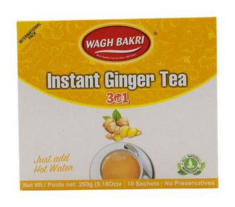 Wagh Bakri Instant Tea Premix 3 in 1 Ginger Tea 10 Bags 140G