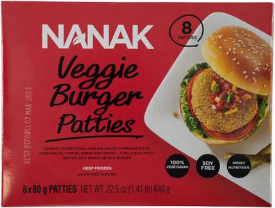 Nanak Frozen Veggie Burger Patties 640gm