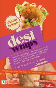 Haldiram's Frozen Desi Wraps Shami Kabab