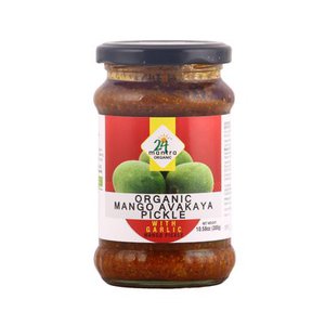 24 Mantra Organic Mango Avakaya Pickle with Garlic