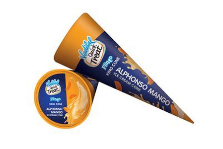 Vadilal Quick Treat Alphonso Mango Cone Ice Cream 110ml