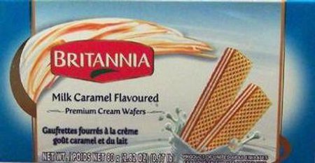 Britannia Milk Caramel Flavored Premium Cream Wafers 80gm