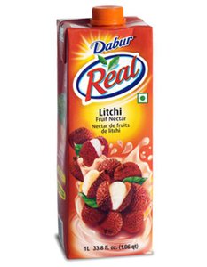 Dabur Real Litchi (Lychee) Fruit Juice Nectar 1 Liter