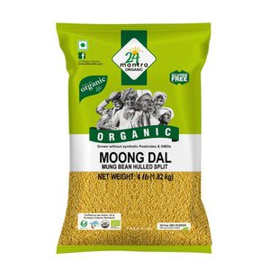 24 Mantra Organic Yellow Mung Dal Moong Daal 4LB