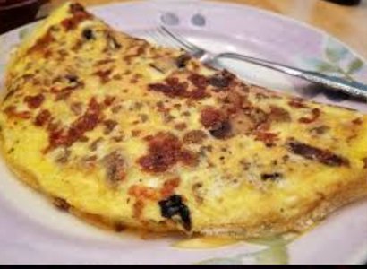 Sausage and Cheese Three Egg Omelet