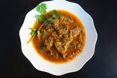 NUKKAD KA GOSHT (specialty goat curry) (gluten-free, dairy-free)