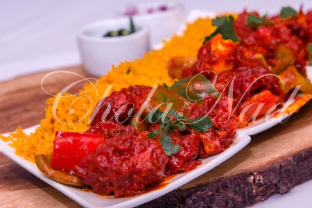 Gobi Manchurian on Tomato Pulao Rice or Lemon Rice  (Vegan)
