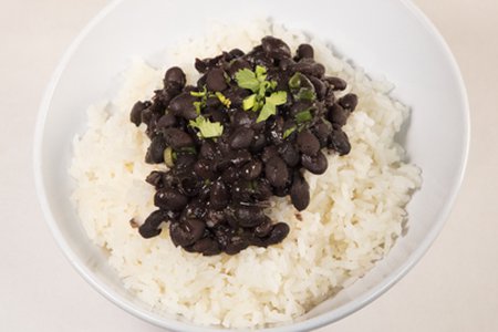 Rice Topped With Beans